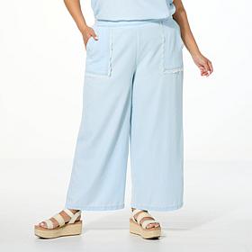 "As Is" C Wonder Denim Shirting Wide-Leg Pant