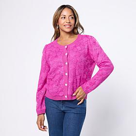 "As Is" C. Wonder Long Sleeve Floral Sequin Cardigan