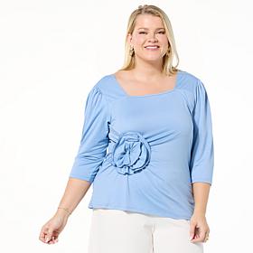 "As Is" C Wonder Runway Collection Jersey Rosette Top