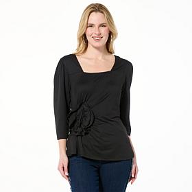"As Is" C Wonder Runway Collection Jersey Rosette Top