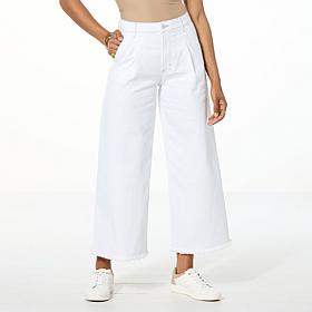 "As Is" C Wonder Stretch Denim Raw Edge Wide Leg Jean