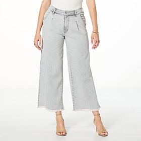 "As Is" C Wonder Stretch Denim Raw Edge Wide Leg Jean