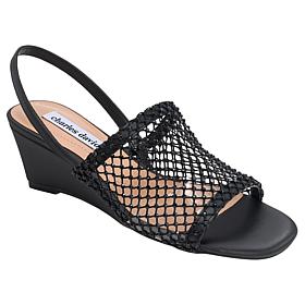 "As Is" Charles by Charles David Aneah Rhinestone Open Toe Wedge Sa...