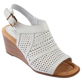 "As Is" Clarks Collection Emmalae Hope Leather Wedge Sandal