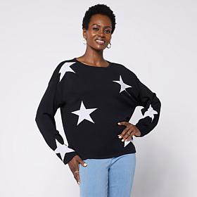"As Is" Colleen Lopez Americana Flag or Star Motif Sweater