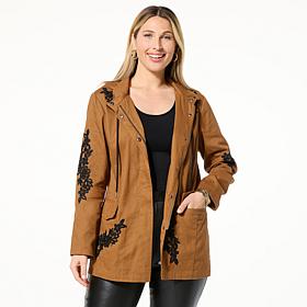"As Is" Colleen Lopez Embroidered Anorak Jacket
