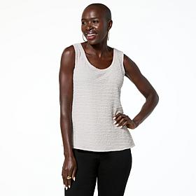 "As Is" Colleen Lopez Open Knit Flounce Hem Tank Top