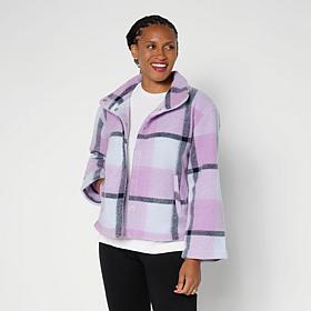 "As Is" Colleen Lopez Plaid Fleece Barn Jacket