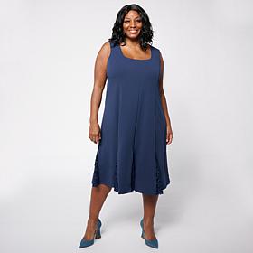 "As Is" Colleen Lopez Portrait Neck Lace Godet Knit Dress