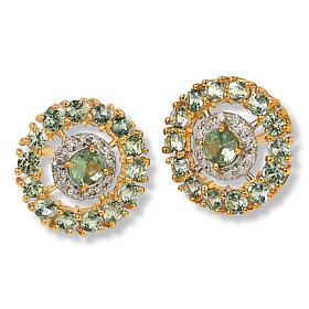 "As Is" Colleen Lopez Sapphire and Diamond Round Stud Earrings