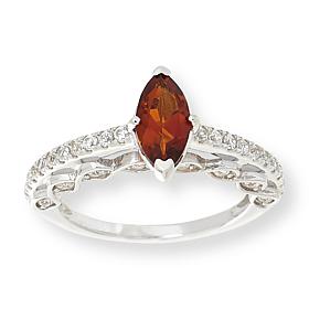 "As Is" Colleen Lopez Sterling Silver Marquise-Cut Gem & White Zirc...