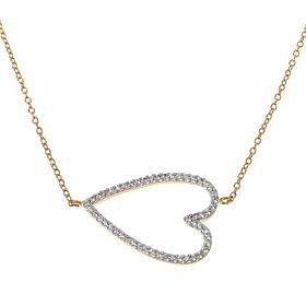 "As Is" Colleen Lopez Sterling Silver Sapphire Open Heart Necklace