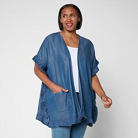 "As Is" Colleen Lopez Tencel Ruffle Cardigan