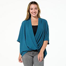 "As Is" Colleen Lopez Textured Knit Dolman Sleeve Bubble Hem Top