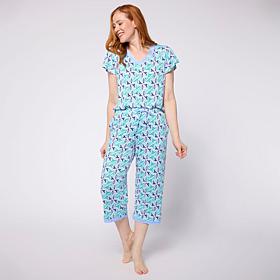 "As Is" Comfort Code Soft & Light V-Neck and Capri Pant PJ Set