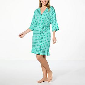 "As Is" Comfort Code Soft & Light Wrap Robe with Ruffle Hem