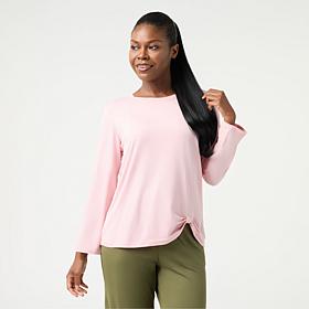 "As Is" Comfort Code Stretch Jersey Knot Front Tunic