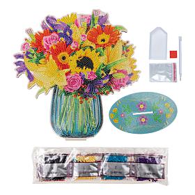 "As Is" Craft Buddy Crystal Art Wooden Floral Vase Decoration