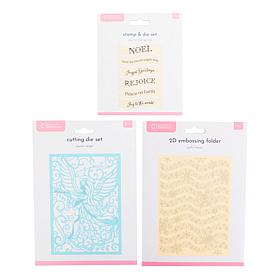 "As Is" Crafter's Companion Joyous Angel Stamp, Die and Embossing F...