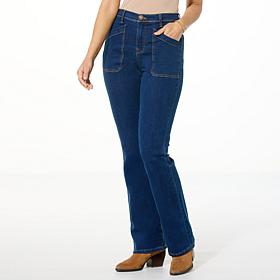 As Is DG2 by Diane Gilman Classic Stretch Utility Pocket Bootcut Jean