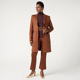 "As Is" DG2 by Diane Gilman Faux Suede Duster Coat