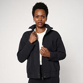 "As Is" DG2 by Diane Gilman Knit Flex Zip-Front Seamed Jacket