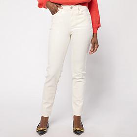 "As Is" DG2 by Diane Gilman New Classic Stretch Sequin Straight-Leg...