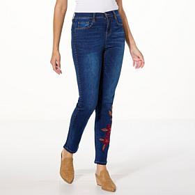 "As Is" DG2 by Diane Gilman New Stretch Denim Embellished Skinny Jean