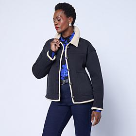 "As Is" DG2 by Diane Gilman Stretch Denim & Sherpa Jacket
