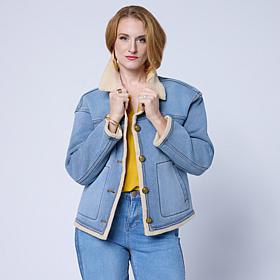 "As Is" DG2 by Diane Gilman Stretch Denim & Sherpa Jacket