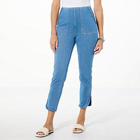"As Is" DG2 by Diane Gilman Superstretch Knit Denim Slim & Sleek Cr...