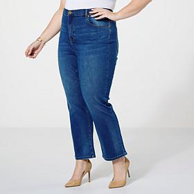 "As Is" DG2 by Diane Gilman Virtual Stretch Denim Straight Leg Crop...