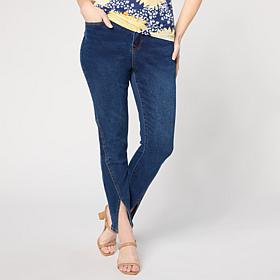 "As Is" Diane Gilman Legacy Stretch Slit Front Skinny Jean