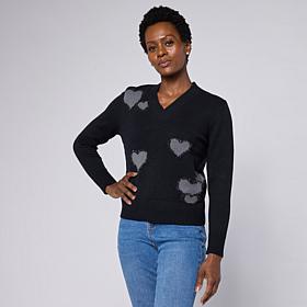 "As Is" Diane Gilman Soft Ease V-Neck Sweater