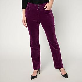"As Is" Diane Gilman Stretch Velveteen Baby Bootcut Pant