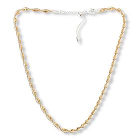 "As Is" Fiorenza Jewelry Twisted Herringbone 16" Chain Necklace