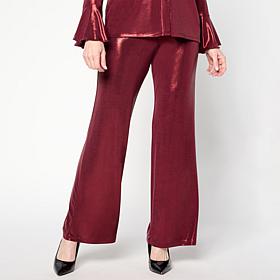 "As Is" G by Giuliana 24K Shine Knit Pull-On Wide Leg Pant
