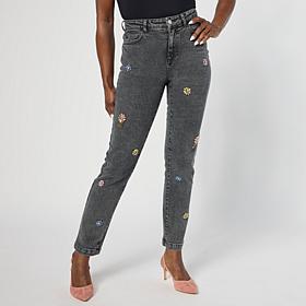 "As Is" G by Giuliana Black Label Embellished Denim Jean