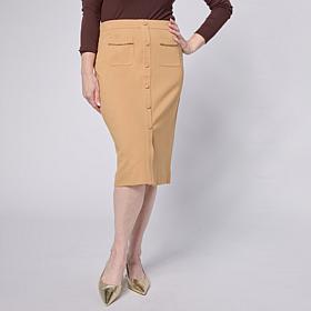 "As Is" G by Giuliana Black Label Roma Knit Skirt with Pockets