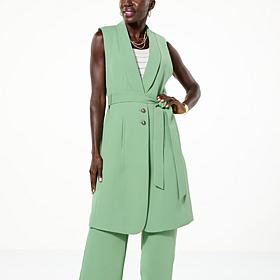 "As Is" G by Giuliana Black Label Sleeveless Belted Vest