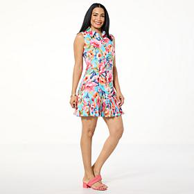 "As Is" G by Giuliana Court to Resort Button Front Sleeveless Dress