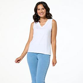 "As Is" G by Giuliana EcoLuxe Tank Top with Rhinestones