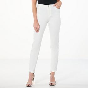 "As Is" G by Giuliana G-Soft Stretch Denim Straight-Leg Jean with F...