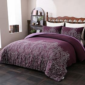 "As Is" G By Giuliana Home 3-Piece Majestic Plum Coverlet Set