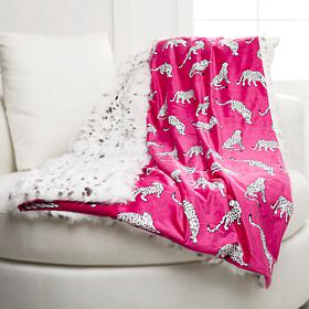 "As Is" G by Giuliana Home 50" x 60" Faux Fur Snow Leopard Throw 