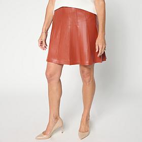 "As Is" G by Giuliana Pleated Faux Leather Skirt