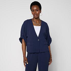 "As Is" G by Giuliana Short Sleeve Stretch Woven Jacket