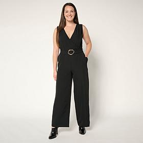 "As Is" G by Giuliana Sleeveless Crossover Jumpsuit