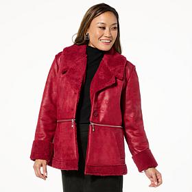 "As Is" GREY by Jhoan Sebastian Grey 2-in-1 Shearling/Faux Leather ...