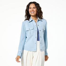 "As Is" GREY by Jhoan Sebastian Grey Knit Denim Jacket w/Mesh Sweat...